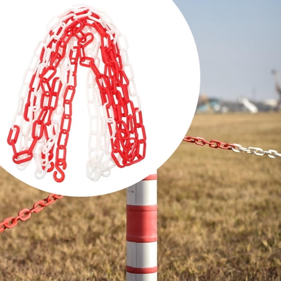 colaxi Traffic Chain Barrier Link, Parking Barrier, Professional ,Security Barrier Chain for Parking Lot Closed Areas Traffic Cones , Red White