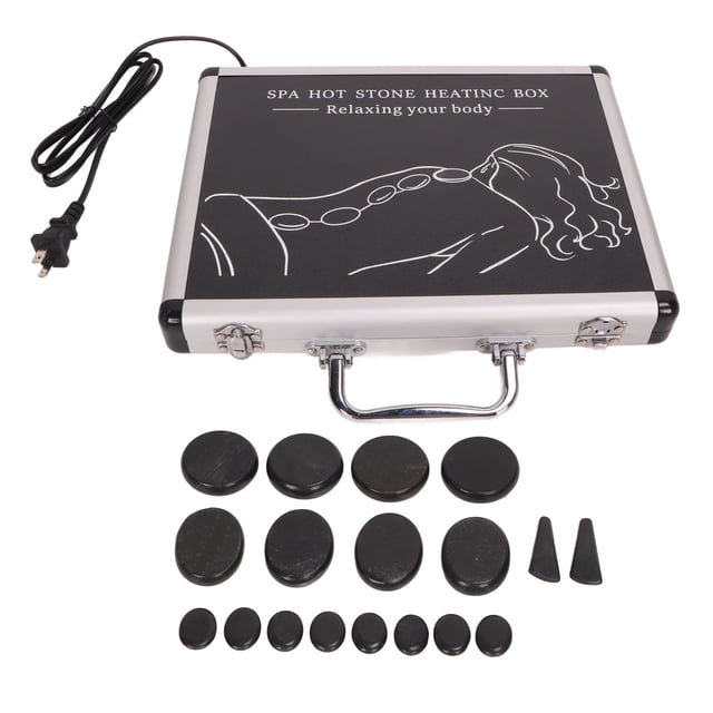 Piedras de Masaje Calentadas Nikou Terapia Relajación Muscular Basalto 18 Piezas