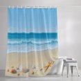 thumbnail image 3 of Summer Beach Shower Curtains for Bathroom, Coastal Ocean Waves Starfish Shell Waterproof Fabric Shower Curtain, Decorative Bathroom Curtain for Bathtub, 66"x72" , No Hooks Included, 3 of 9