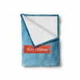 thumbnail image 2 of Christmas Soft Flannel Fleece Throw Blanket, Santa in a Plane Flying over the Forest with Snowman Jolly Season Celebration, Cozy Plush for Indoor and Outdoor Use, 70" x 90", Blue Orange, by Ambesonne, 2 of 6