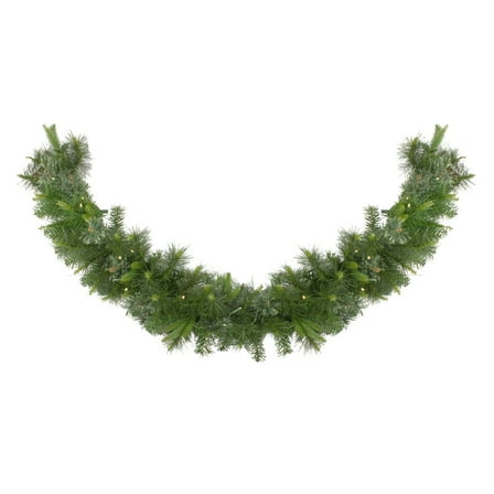 6' x 14" B/O Pre-Lit Cashmere Mixed Pine Artificial Christmas Garland - Warm White LED Lights