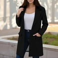 thumbnail image 2 of XUNKUSGA Long Blazers for Women Long Lapel Sleeve Womens Blazer Solid Color Loose Fit Casual Blazers Button Front Lightweight Work Office Blazer Jackets S-2XL Black, 2 of 8