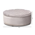 thumbnail image 6 of Allora Tufted Velvet Coffee Table Ottoman in Light Gray, 6 of 6