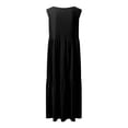 thumbnail image 5 of DHFJKG Bohemian Summer Women Dress Beach Vacation Clothes Solid Color Sleeveless V Neck Maxi Dress Flowy Stylish Dresses, 5 of 5