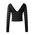 thumbnail image 5 of SHITINN Women Lace Long Sleeve Top See Through Mesh Crop Top Floral Slim Fit Layering Top Tee Shi Blouses for Women Casual Women's Short Sleeve Tops Womens Tees Loose Fit, 5 of 5