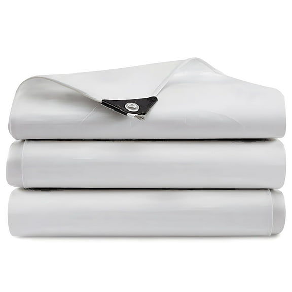 6*8ft Heavy Duty 20 Mil Tarp Cover White Poly Tarpaulin Tarpaulin with Grommets and Reinforced Edges Waterproof, UV Resistant, Rip and Tear Proof Tarp Cover
