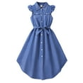 thumbnail image 1 of WRKEKC Robes d'Été pour Filles, Robe Décontractée pour Filles, Robe Princesse Unie d'Été pour Filles 10 Ans, 1 of 8