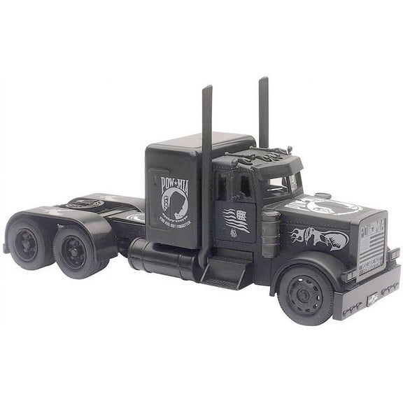 Peterbilt Custom Truck Black Out "POW-MIA You Are Not Forgotten" 1/32 Diecast Model by New Ray