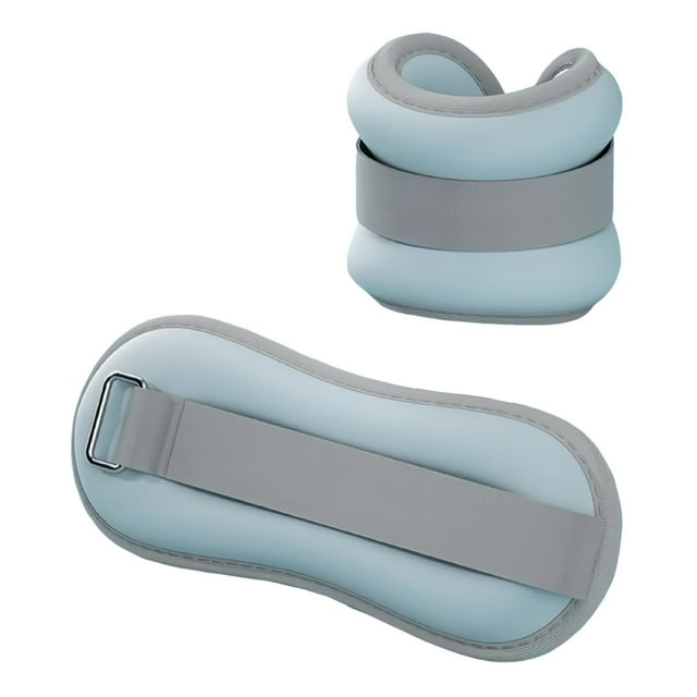 2 piezas Pesos de tobillo Peso de la muñeca Correas de peso de las piernas portátiles para mujeres y niños para trotar ejercicio de acondicionamiento azul 28cmx9cm