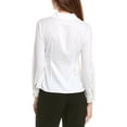 thumbnail image 2 of Gracia womens  Satin Collar V-Neck Side Swept Top, l, White, 2 of 3