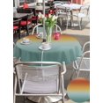 thumbnail image 5 of Outdoor Tablecloth with Umbrella Hole for Patio/Picnic/Party/Camping, Burnt Orange Teal Ombre Waterproof Table Cloth Round Cover Washable, Modern Gradient Abstract Art (Dia 54"), 5 of 8