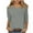 Gray, variant on 3/4 Sleeve V Neck Tops for Women with Buttons Solid Color Tshirts Loose Fall Spring Casual Base Tees (XL, White)