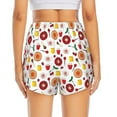 thumbnail image 4 of Vsdgher Oriental Cuisine Print Women's Running Double Layer Shorts High Waisted with Pockets Elastic Yoga Workout Athletic Gym Sports, 4 of 8