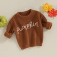 thumbnail image 3 of Douhoow Toddler Girls Sweater Baby Warm Knit Pullover Long Sleeve Crew Neck Letters Embroidery Knitted Sweater Kids Fall Winter Knitwear 0-3T, 3 of 9