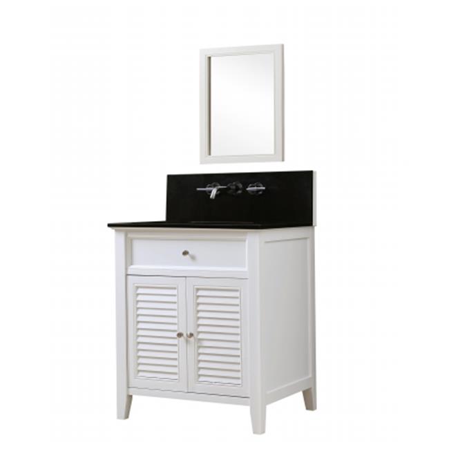 J & J International 32S12WBKWM Shutter Premium 32 in. White Vanity
