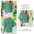 thumbnail image 3 of Camiseta estampada para mujer, mangas media campana, blusa holgada de verano con cuello redondo y ajuste holgado, 3 of 6