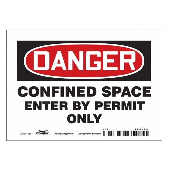 Condor Safety Sign,5 inx7 in,Vinyl 465K39