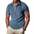 thumbnail image 2 of yillto Mens Golf Shirts Quarter Zip Shirts Casual Classic Lightweight Short Sleeve Collared Tshirt, 2 of 7