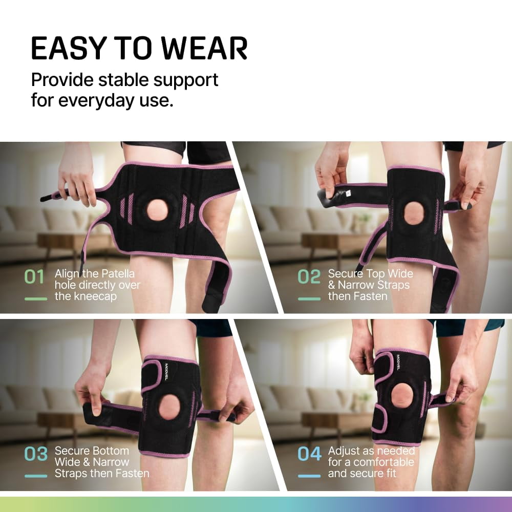 MODVEL Donut Knee Brace With Strap Pink (Large)