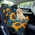 thumbnail image 2 of Drydeepin Sunflower Blue Butterfly Pattern Car Back Seat Cover, Rear Bench Seat Towel Cover for Truck SUV Van Sedan, Saddle Blanket After Gym Workout Hiking, Car Accessories, 2 of 7