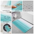thumbnail image 6 of Aqua White Ombre Bath Mat 3 Piece Bathroom Rug Set, Chic Modern Funny Abstract Striped Art Non Slip Bath Rug Contour Mat and Toilet Lid Cover, Absorbent Shower Mats Soft Bath Rugs and Mats Sets, 6 of 8