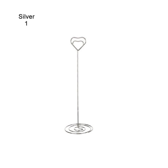 1pc Fashion Paper Clamp Desktop Decoration Rose Gold Wedding Supplies Photos Clips Clamps Stand Place Card Table Numbers Holder SILVER 1