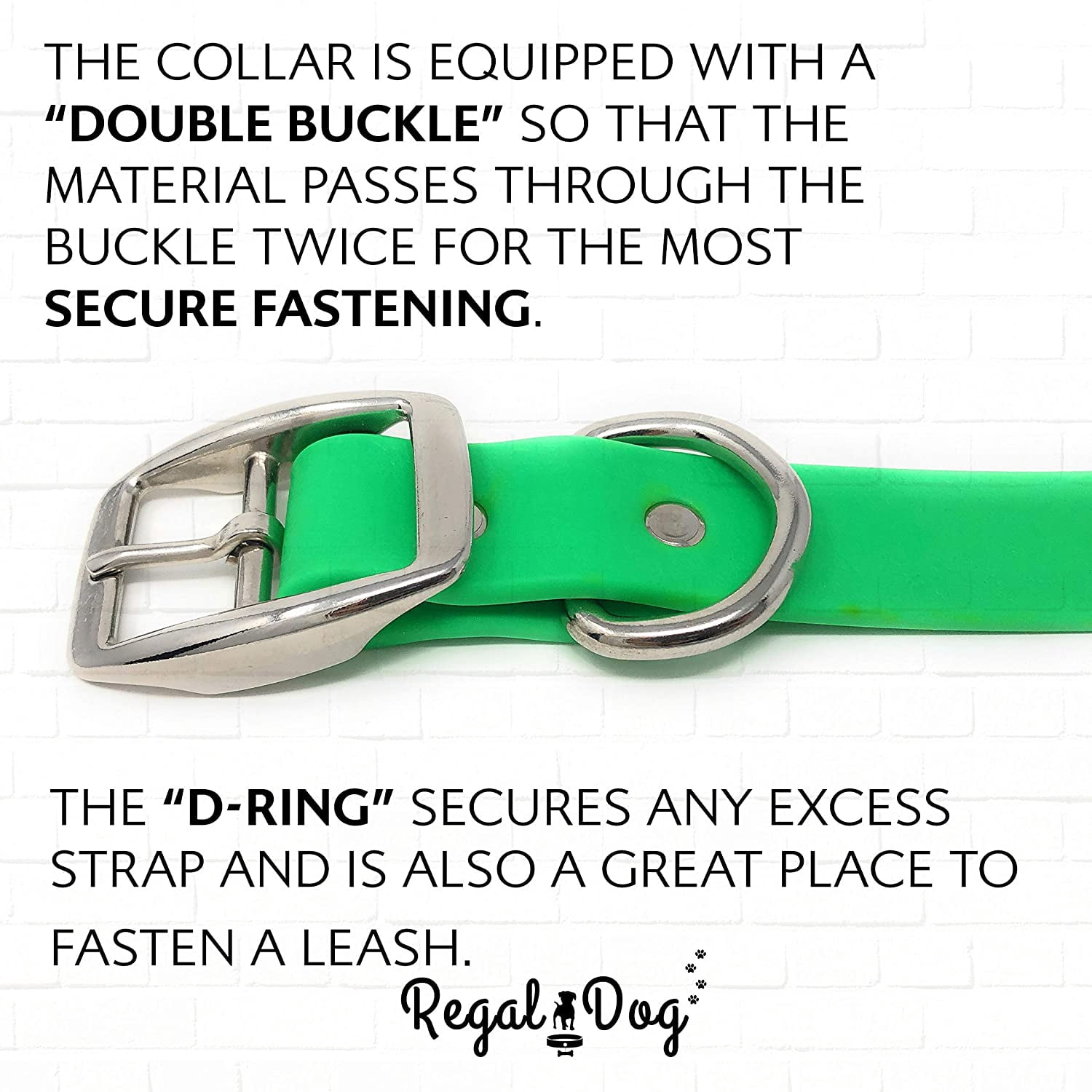 Regal Dog Products Waterproof Collar Heavy Duty Center Ring with D ring