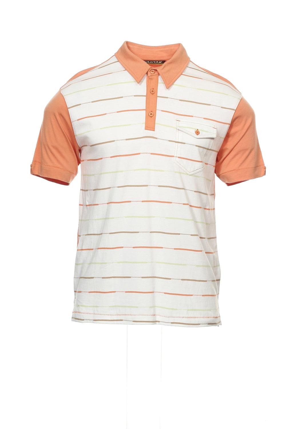Orange and white striped polo shirt Clearance