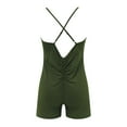 thumbnail image 3 of OSOLU Women Yoga Rompers Sleeveless Fitness Rompers V Back Tights Green M, 3 of 6