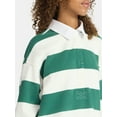 thumbnail image 4 of No Boundaries French Terry Rugby Polo Top with Long Sleeves, Women's, 4 of 5
