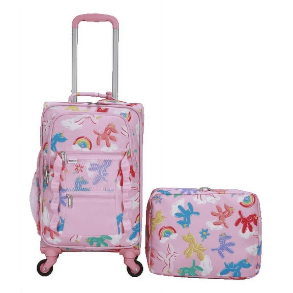 CRCKT 3 Piece Miss Popular 21-inch Softside Carry-On Luggage with Packing Cube and Luggage Tag, Miss Popular Balloon Animals