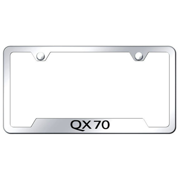 Infiniti QX70 Laser Etched Logo Cut-Out License Plate Frame (Chrome)