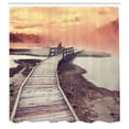 thumbnail image 3 of Ambesonne Yellowstone Shower Curtain, Pathway Deck Park, 69"Wx84"L, Orange, 3 of 5