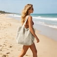 thumbnail image 6 of Summer Beach Storage Bag, Loetky Crochet Mesh Shoulder Handbags, Casual Beach Woven Bag For Women, 6 of 9