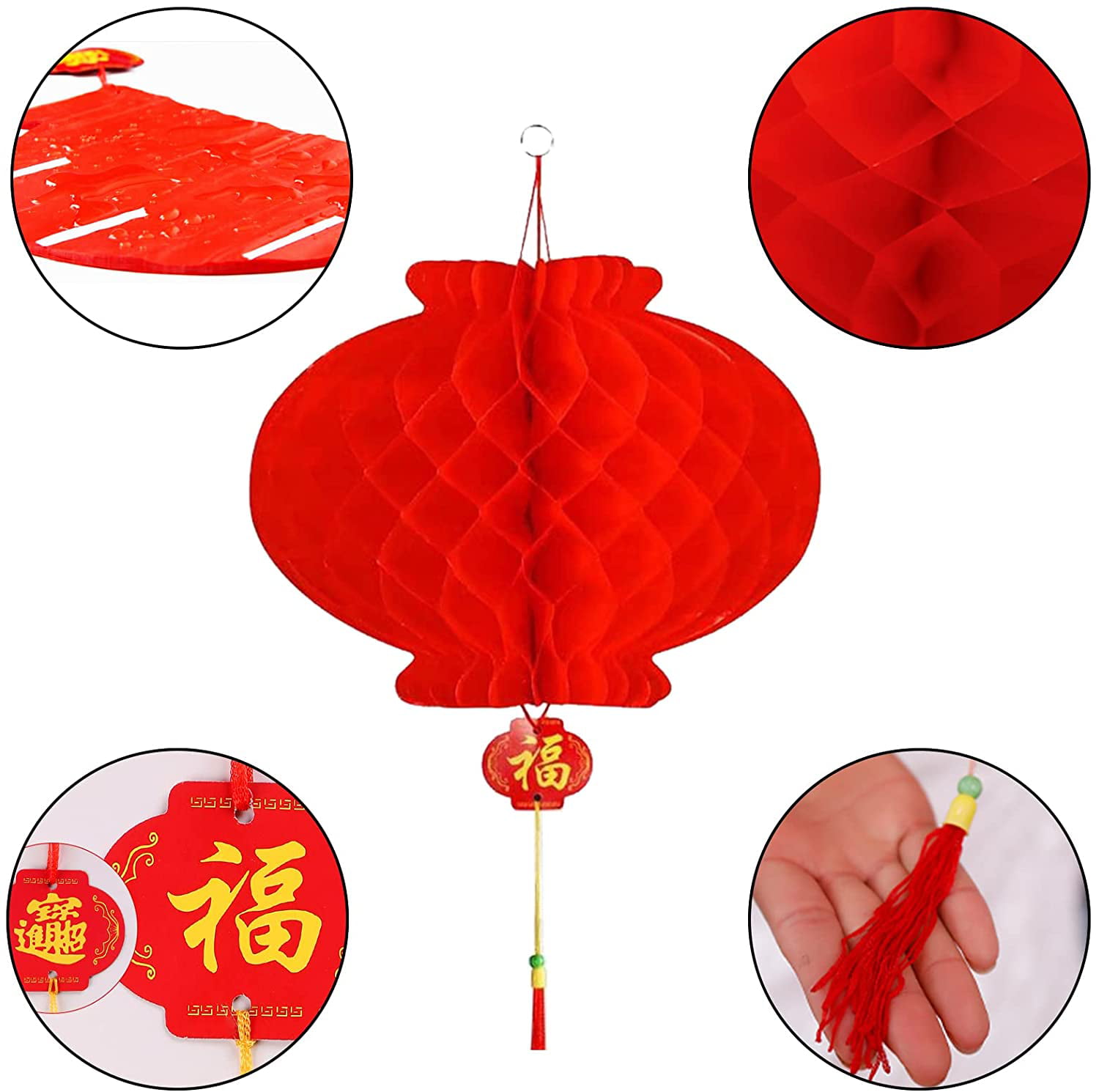 50 Pack Red Paper Lanterns, Hanging Red Lanterns Chinese New Year  Decorations for Spring Festival, Lantern Festival 