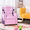 thumbnail image 2 of Kids Recliner Chair Gaming Sofa PU Leather Armchair w/Side Pockets Pink, 2 of 10