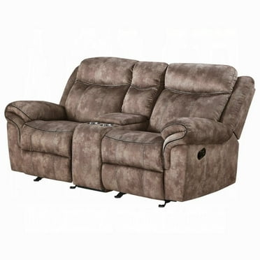 ACME Zubaida Reclining Loveseat with USB Dock and Console in Chocolate Velvet