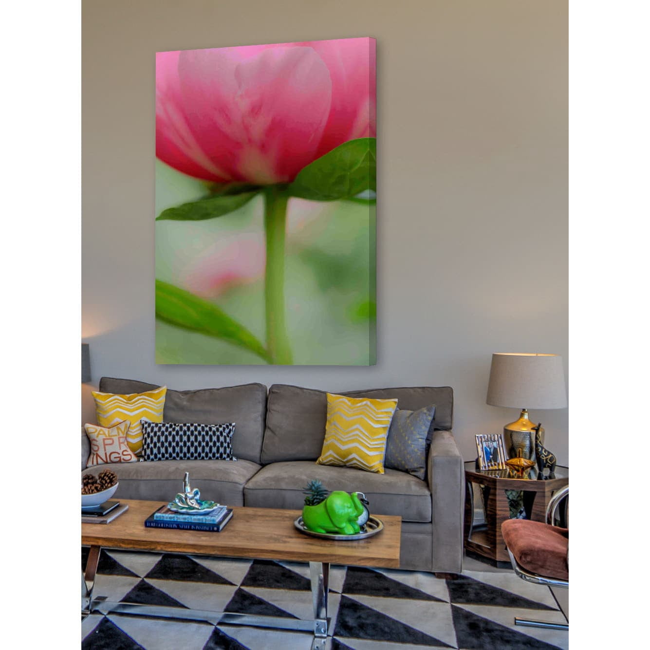 "Soft Pink Poppy" Painting Print on Canvas
