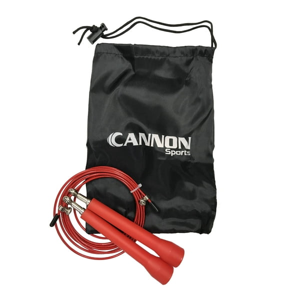 Cannon Sports Adjustable Speed Jump Rope with Carry Bag, Red