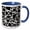 Blue/White, variant on 3drose, Interlocking White Star Polygon Shape Design, 11oz Two-tone Black Mug