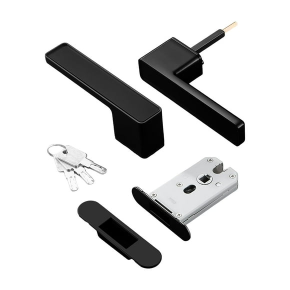 Lipstore Interior Door Handles Door Handle Lock with Key Elegant Accessories Modern Door Black