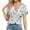 White-B, variant on Women's 2024 Summer V Neck Ruffle Short Sleeve Blouse Business Casual Shirts