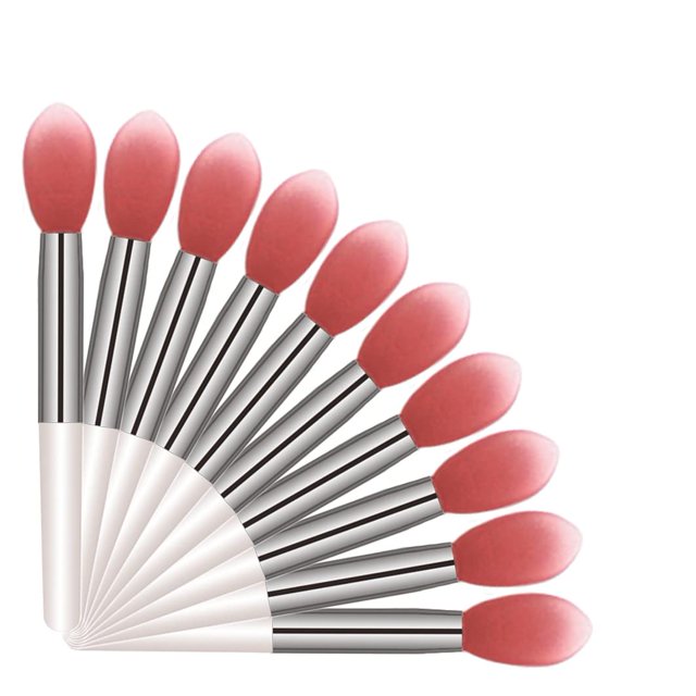 LORMAY 10 brochas de silicona para máscara de labios. Aplicadores para lápices labiales, brillo labial, bálsamo labial y otros productos de maquillaje en crema (2,0 pulgadas/5,0 cm)