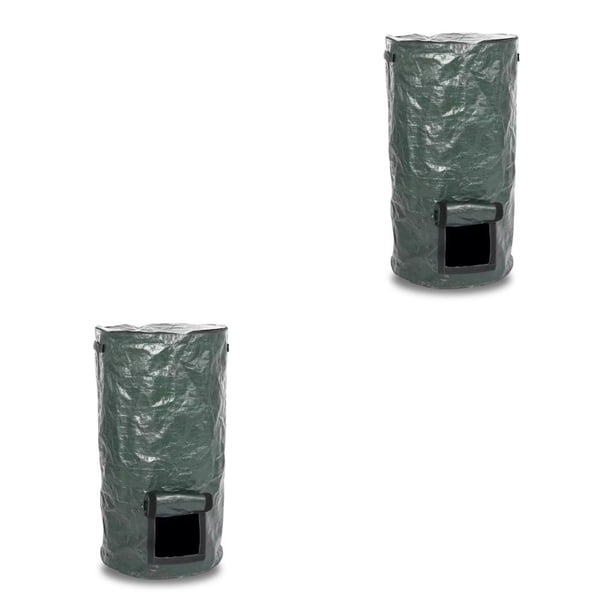 Advancent Jardín impermeable a prueba de sol PE tela compost bolsa de recolección de residuos contenedor de fermento plegable bolsa de hojas Type1 NO1