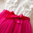 thumbnail image 2 of Girls Sleeveless Party Dress with Tulle Skirt & 3D Flowers for Wedding Birthday Easter Holiday Hot Pink,Size 6-7 T, 2 of 9