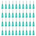thumbnail image 1 of 150 agujas dispensadoras de acero inoxidable 304, calibre 14, punta roma turquesa, para frascos de pegamento, con conector Luer., 1 of 9