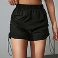 thumbnail image 2 of ZQUUVOU Women's Color Drawstring Shorts Strainer The Middle Temperament Cargo shorts Black, 2 of 8