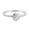 thumbnail image 1 of 14k White Gold Plated 925 Sterling Silver Lovely Tiny Apple Leaf Promise Ring Jewlery for Her Women Valentine's Day Birthday Ring Size-7.5, 1 of 1