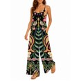 thumbnail image 2 of Women'S Summer Spaghetti Strap Jumpsuits Iridescent Paisley Flowers Loose Baggy Fit Wide Leg Rompers Casual Wear, 2 of 7