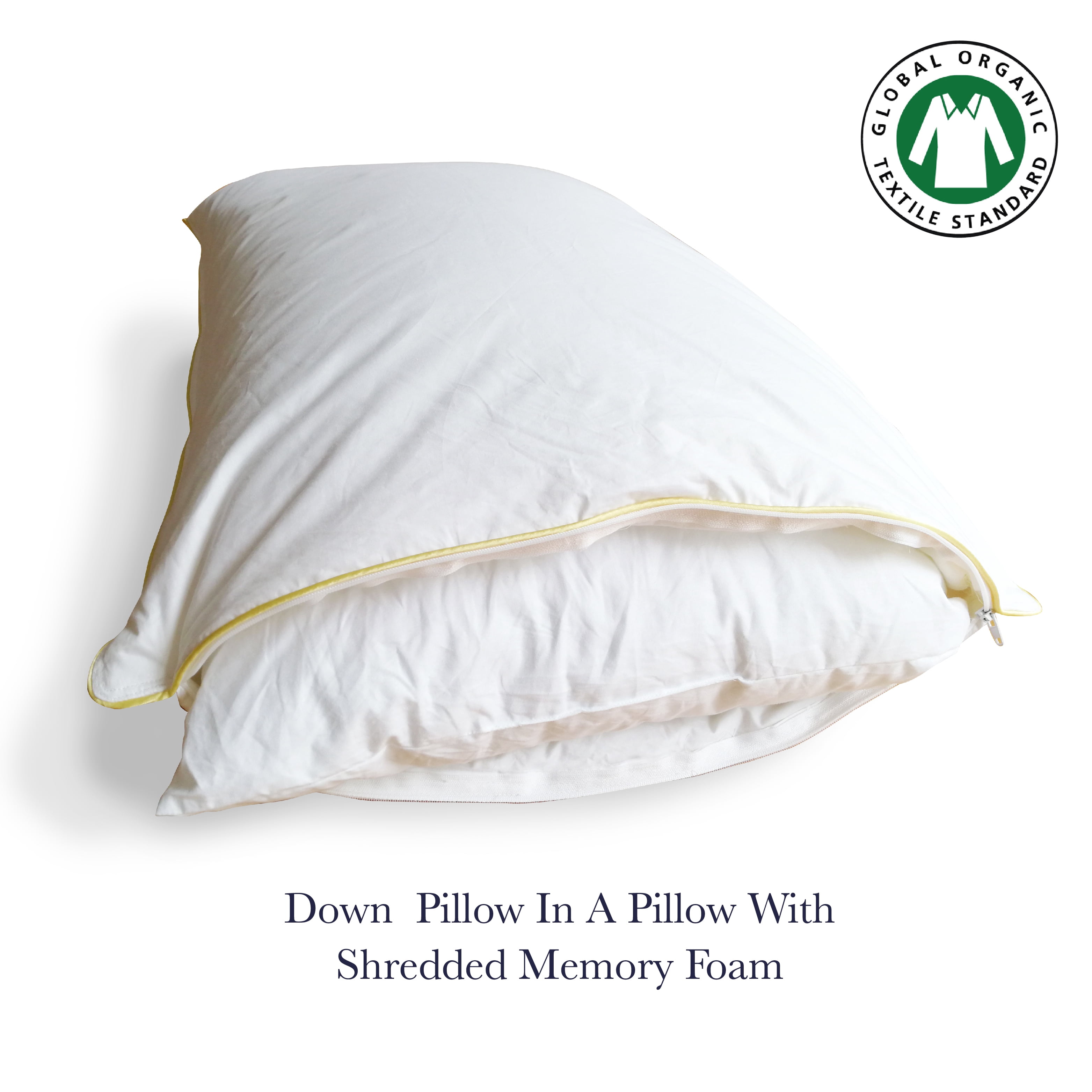 Down Pillow In A Pillow With Shredded Memory Foam Inner Walmart Com
